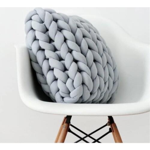 Nordic Square Chunky Wool Pillow Handmade Knitting Cushions Braided Cushion For Kids Room Sofa Bed Throw Pillows Decoration