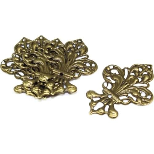 2019 Hot Fashion Diy Accessories Ancient Bronze Tone Flower Filigree Wraps Finding Metal Connectors Hair Jewelry Embellishments