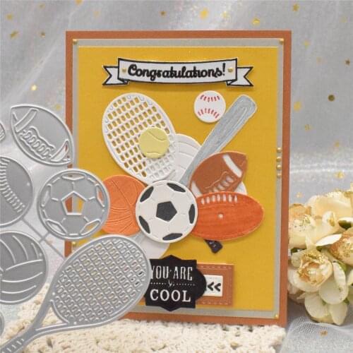 New Sports Baseball Basketball Metal Cutting Dies Stencil for DIY Scrapbooking Album Paper Cards Making Craft Embossing Dies