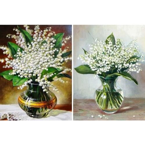 5D DIY Diamond Painting Flowers Vase Cross Stitch Kit Full Drill Embroidery Mosaic Art Picture of Rhinestones Home Decor