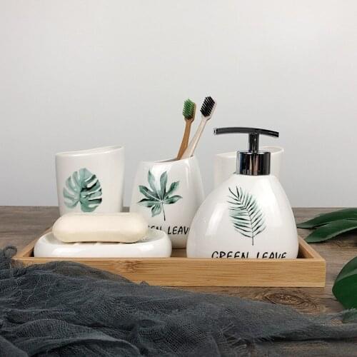 Nordic Style Toothbrushing Cup Hotel Toiletry Set, Creative Five-piece Bathroom Set, Toilet and Bathroom Supplies