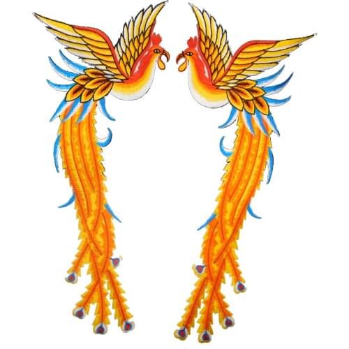 New Pair of Phoenix Embroidery Cloth Patches Handmade Diy Clothes Decorative Accessories Patches Sewing Tools