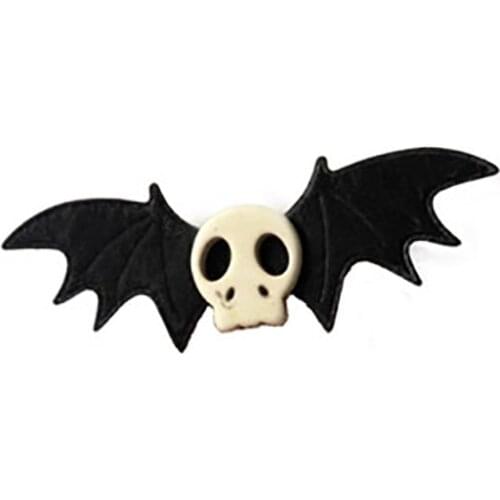 New Fashion Punk Skull Wings Hair Clips for Girls Women Fashion Hair Jewelry Goth Cool Skeleton Bat Headband Accessories Hiphop