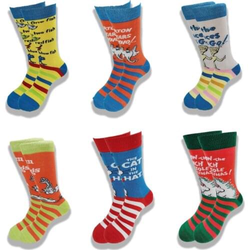 A Pair of Socks for Men and Women in Autumn and Winter Grinch Soft and Comfortable Street Style Advanced sewing Crew Socks