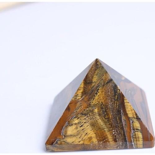 Pyramid-Finest Big Natural Tiger Eye Crystal Pyramid Gemstone 2.36" Carved Pyramidal Crystal Healing Crafts