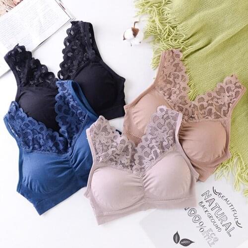 Coast Lace Bodysuit Underwear For Girl Solid Color Active Seamless Bra Padded Breathable Push Up Bra Lingerie Bralette Plus Size