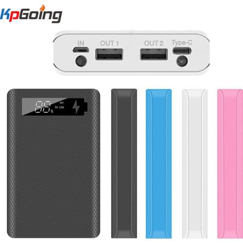 QC 3.0 Travel Power Bank Shell 5*18650 Battery Digital Display Powerbank Shell Power Kit Battery Case Fast Charger Box
