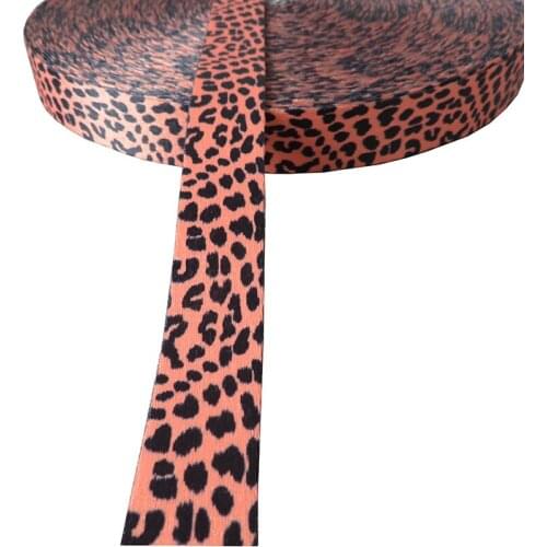 50yards/Lot Leopard Webbing Strap 25mm Bag Luggage Belt Dog Collar Rope Harness Backpack Ribbon Garment Sewing DIY Accessories