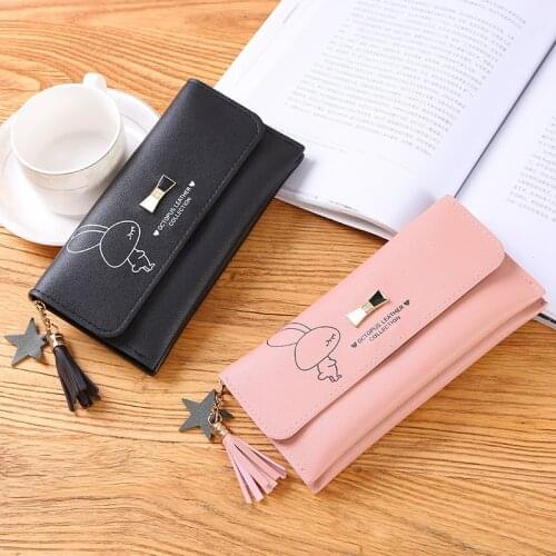Luxury Design long women Wallet Fashion Rabbit wallets Women Clutch Bag Mobile Phone Bag PU Leather Multi-card Coin Purse men