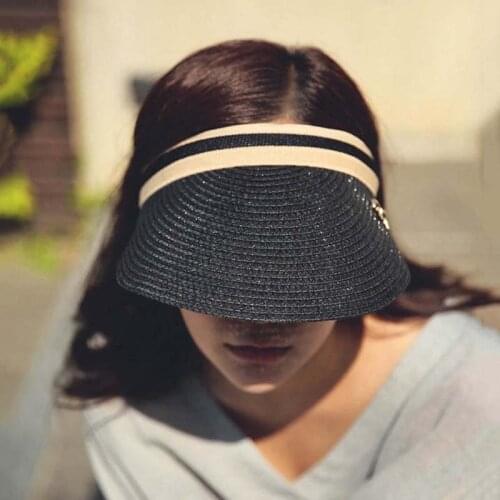 2021 New Sun Straw Hats Handmade Visor Fashion Summer Empty Top Beach Hats For Woman Girls Caps Anti-UV Sun Cap шляпа женская