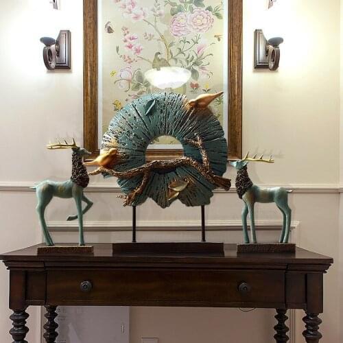 Modern Resin Deer Ornaments Home Livingroom Entrance TV Cabinet Furnishing Crafts Office Desktop Figurines Accessories Decor Art