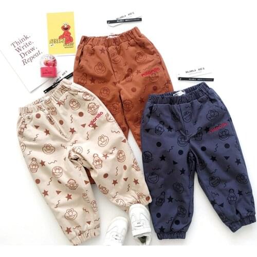 Tonytaobaby Winter New Style Boys and Girls' Childrens Clothing Boys and Girls' Three Color Full Printed Plush Casual Pants