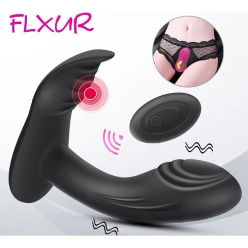 FLXUR Remote Control Vibrator Dildo for Women Dual Motor G Spot Clitoris Stimulator Panties Vibrator Female Masturbation Sex Toy