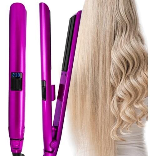 Hair Straightener Comb Temperature Adjustment Ionic Flat Curling Iron Ceramic Heating Plate Salon Styling Tool Comb For Women
