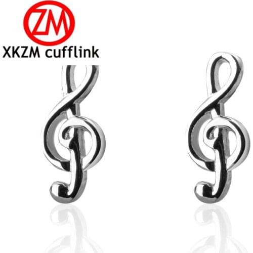 XKZM Jewelry French shirt cufflink for mens brand silvery music Cuff link Luxury Wedding Button High Quality