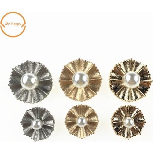 2pcs/lot fashion decorative pearl buttons special flower shape sewing buttons for coat jacket sweater Garment accessories DIY