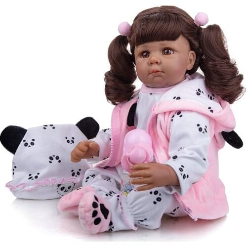 20 Inch 50CM Reborn baby Doll Realistic Newborn Fabric Body Bebe Reborn black Doll children gift play house toys
