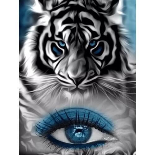 5D Diamond Painting Full Round Embroidery Picture Tiger Mosaic "Eye" Rhinestone Accessories Cross Stitch Kits Craft Home Decor