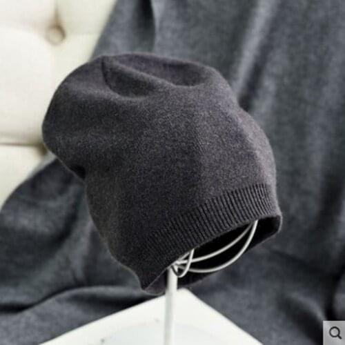 6 colors unsex Autumn winter solid color real cashmere beanies best matched New cashmere man woman Warm skullies