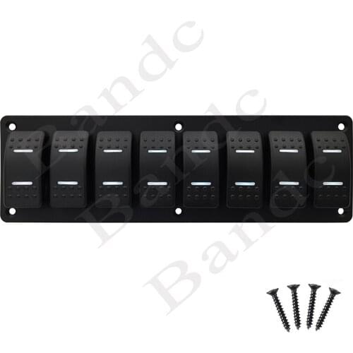 8 Gang Pre-wired Rocker Switch Panel + 8 PCS Dual Led Light On Off Toggle Switch for Car Boat Truck Bus ARB, Auto DIY Accessory