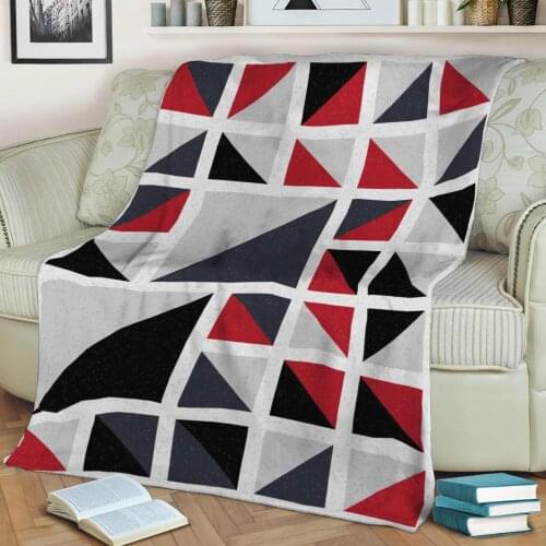 Abstract Geometric Pattern 3D Printed Velvet Plush Throw Fleece Blanket Bedspread Sherpa Blanket Home Decora