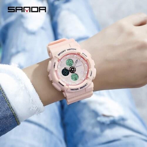 BASID Womens Watches Dual Display Waterproof Fashion Casual Sports Digital Watch Fitness Electronic Clock Gifts Female Ladies