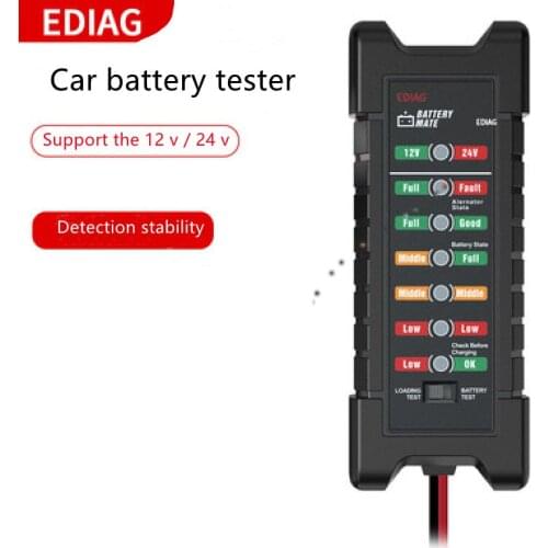 12 v / 24 v battery detector intelligent LED lawn mower motor yacht car battery tester clip