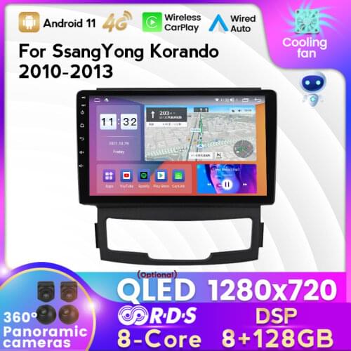 MEKEDE carplay 1280*720 4G LTE 4G+64G Android 10.0 Car Multimedia Player For SSANGYONG KORANDO 2011-2013 Stereo Radio GPS Navi