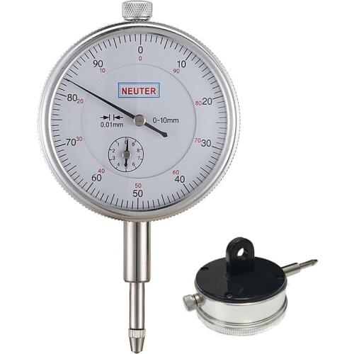 FJS 0-10/0.01mm Dial Indicator With Lug Back Precision Measurement Gauge Micrometer Measuring Tools