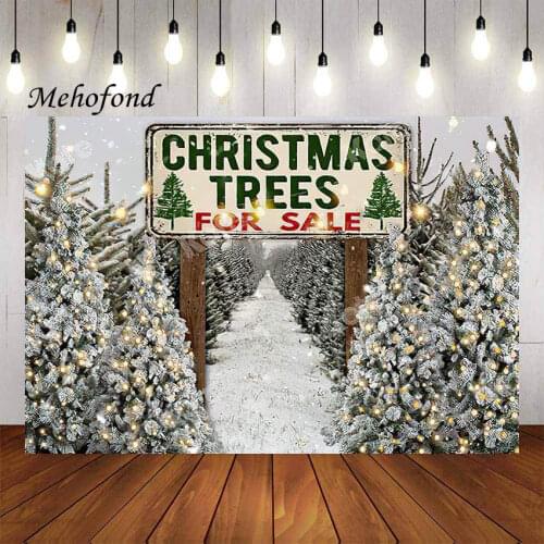 Mehofond Photography Background Winter Snow Christmas Tree For Sale Party Family Kids Portrait Decor Backdrop Photo Studio Props