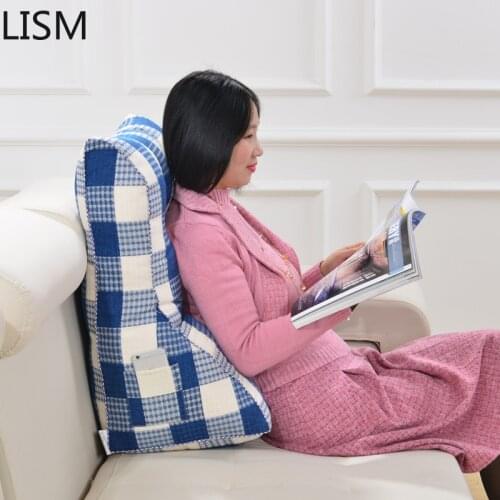 Cotton Triangle Cushion Pillow Tatami Waist Sofa Cushion Large Back Bag Backrest Pillow for Bed Cushion Office Living Room Decor