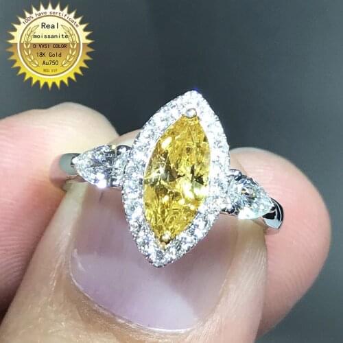 18K goldr ring 1.4ct D VVS moissanite ring Engagement&Wedding Jewellery with certificate