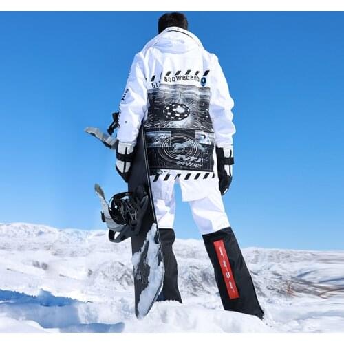 Men Women Oversize Ski Suit New Winter Warm Windproof Waterproof Ski Jacket Detachable Ski Bib Pants Skiing Snowboarding Suit