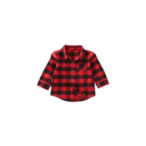 Fashion Baby Kids Boys Girls Long Sleeve Shirt Plaids Checks Tops Blouse Casual Clothes