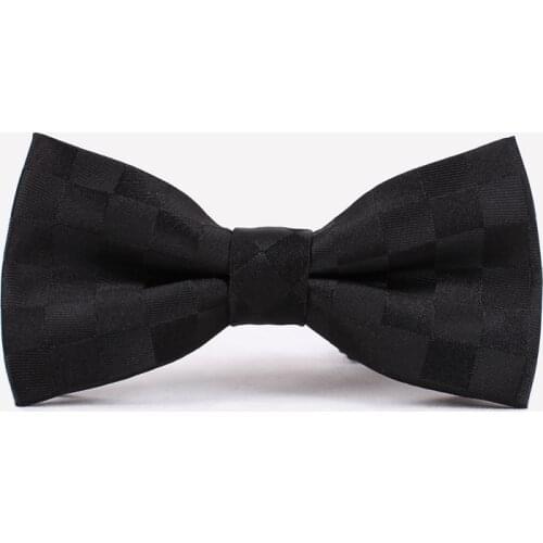 Fashion Men Bowtie Classic Cravat Male Marriage Grooms Bow Ties Business Party Black Plaid Butterfly