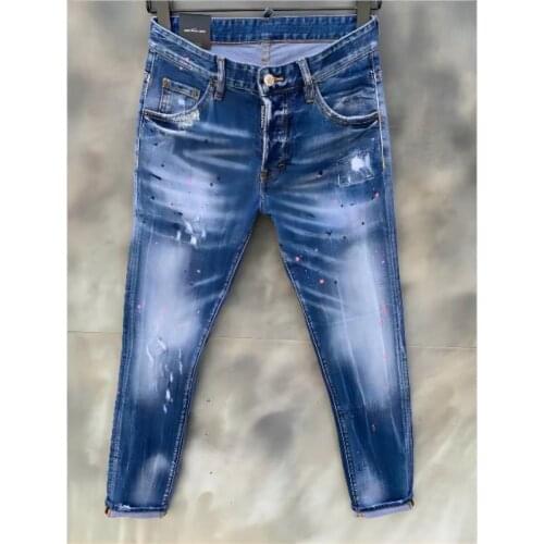Men DSQ2 Jeans Pencil Pants Motorcycle Party Casual Trousers Street Clothing 2021 Denim Man Clothin 9135