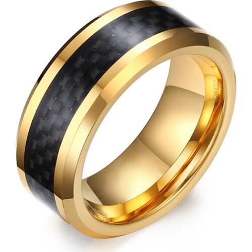Male rings Tungsten Carbide wedding bands black carbon fiber love alliance anniversary promise couple rings for men and women