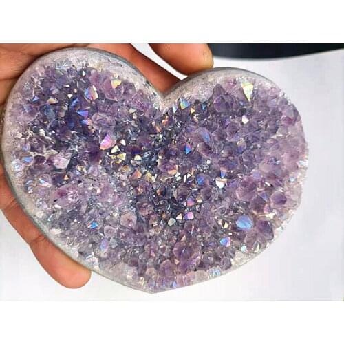 Natural quartz crystal amethyst angel halo heart-shaped ornaments home decoration the best gift for your girlfriend