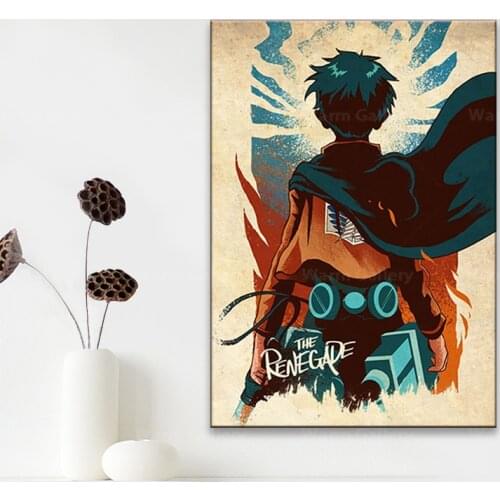 Attack on Titan Posters Japanese Anime kraft Paper Prints Clear Image room Bar Home Art painting wall sticker