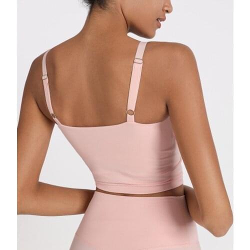 Adjustable Thin Strap Sports Vest Womens Running Fitness Tank Tops Nudity Feel Yoga Underwear Gym Workout Training Underwear