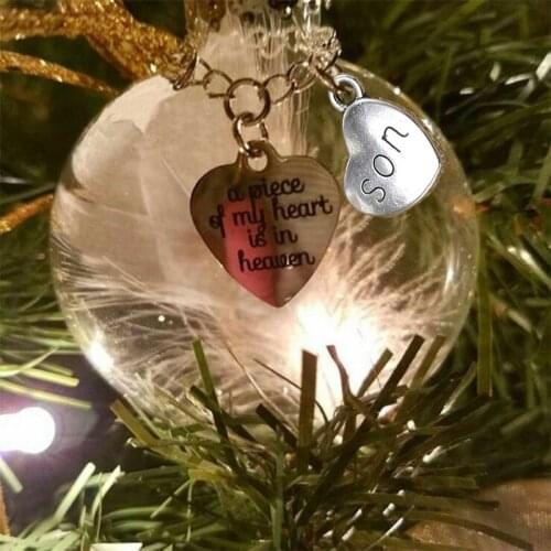 Hot Christmas Ornament Feather Ball - Angel In Heaven Memorial Ornament Durable Father Memorial Ornament New Year Gift 2021