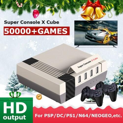 Super Console X Cube For PSP/PS1/N64/DC/NES Classic Games Retro Video Game Console Built-in 50000+ Games Wireless Controllers