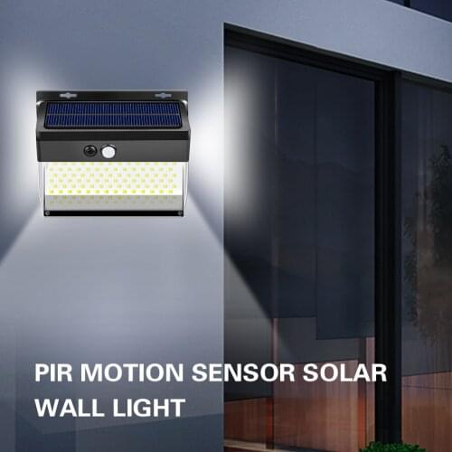 262 LEDs Solar Night Lights Outdoor Solar Lamp Wall Street Light with PIR Motion Sensor 800 Lumen Porch Lamp Garden Security