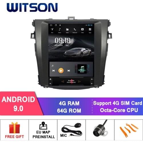 WITSON Vertical Screen Android 9.0 4GB RAM+64G ROM For TOYOTA COROLLA 2008-2013 (TTF1124)
