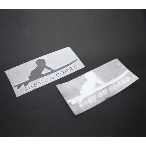 7.1*15.3CM Baby On Board Surf Surfing Surfboard Car Truck Window Vinyl Decal Stickers