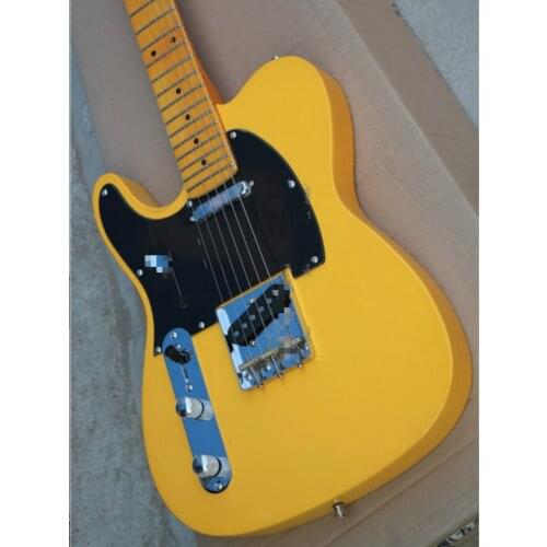 Top quality FDTL-2018 left hand yellow color solid body maple fretboard TL electric guitar, Free shipping