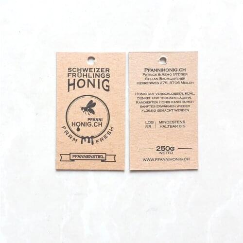Custom printed gift kraft paper hang tag/price tag/600gsm kraft paper high-grade tag/Jeans hang tag