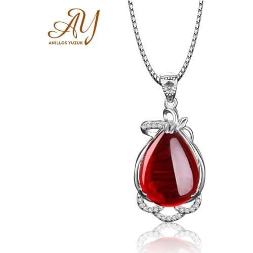 Anillos Yuzuk Natural Gemstone Necklaces Pendants With Chain 925 Sterling Silver Rose Gold Plated Fine Jewelry For Women
