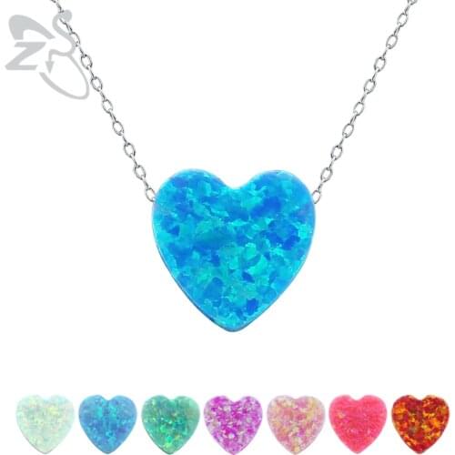 Heart opal pendant necklace heart necklace silver chokers necklaces for women 925 sterling silver jewelry mujer christmas gifts
