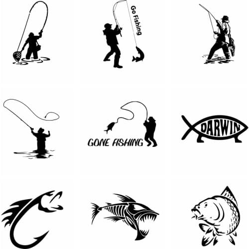 10 Styles Hot Sale Fish Car Sticker Funny Car-Styling For Rear View Mirror Car Head Engine Cover Windows Decoration Accessories